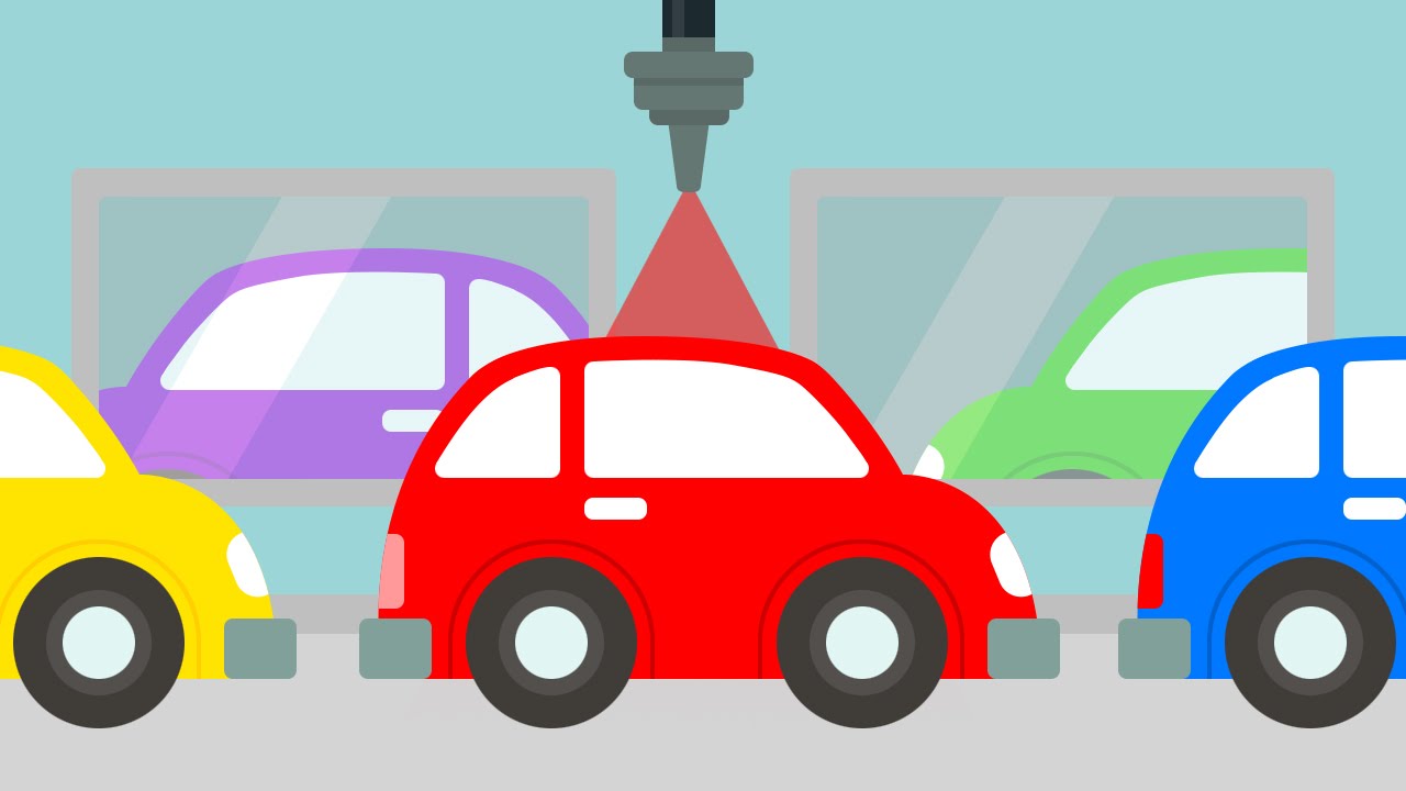 1280x720 Learn Colors With Car Paint Factory For Children, Kids - Car Painting For Toddlers