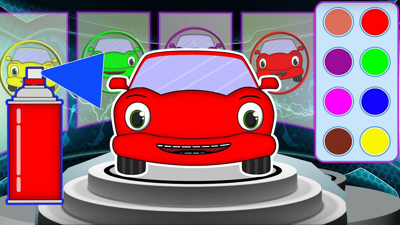 1280x720 Learn Colors With Spray Painting Cars Kids Colors - Car Painting For Toddlers