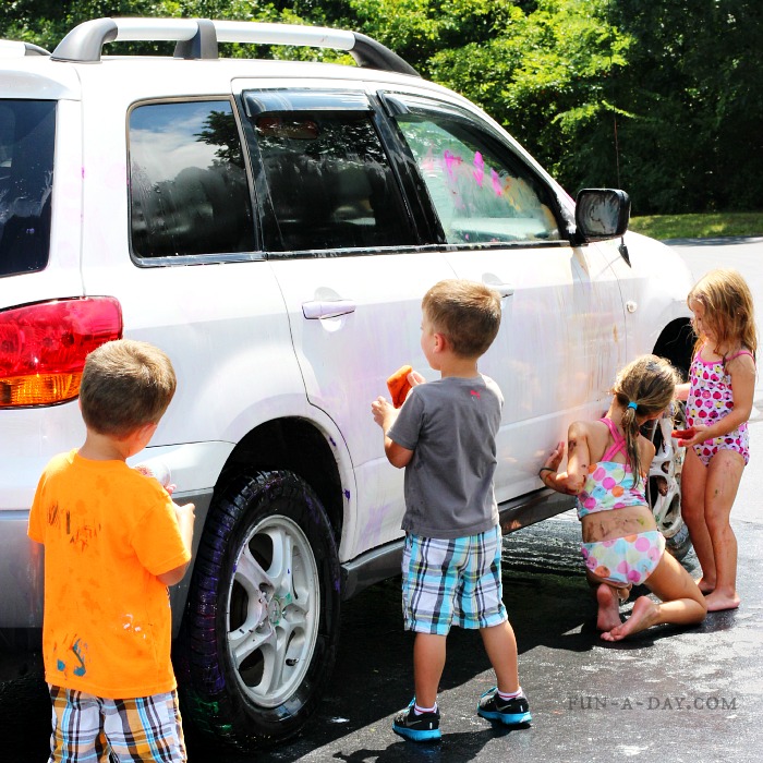 700x700 Painting A Car Is A Super Fun Summer Art Project To Try With The Kids - Car Painting For Toddlers
