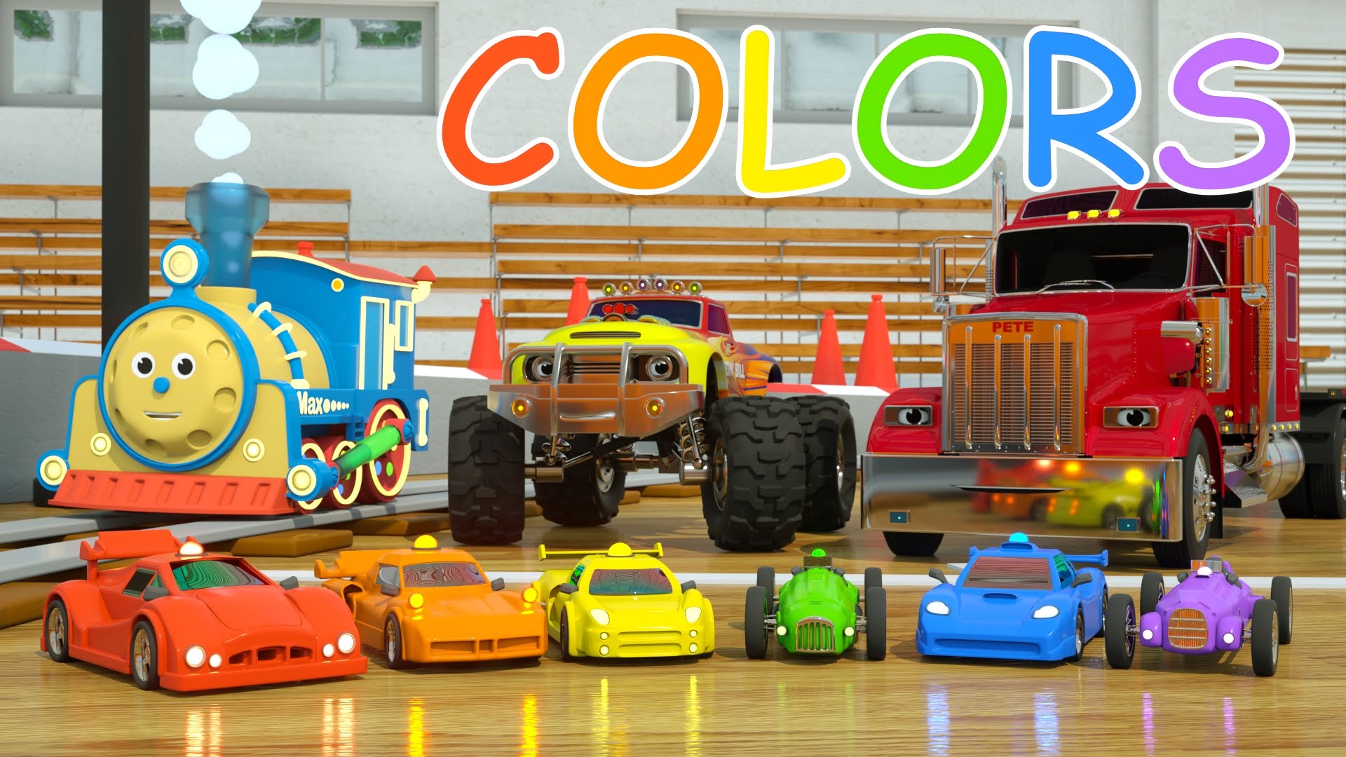 1920x1080 Learn Colors And Race Cars With Max, Bill And Pete The Truck - Car Painting For Toddlers