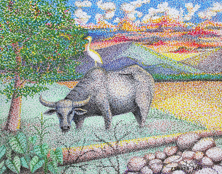 900x707 Carabao Painting By Cyril Maza - Carabao Painting