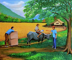 300x250 Carabao Paintings Fine Art America - Carabao Painting