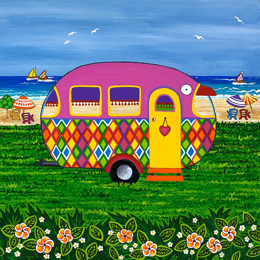 900x900 Caravan Holiday Mary Jane Painting By Lisa Frances Judd - Caravan Painting