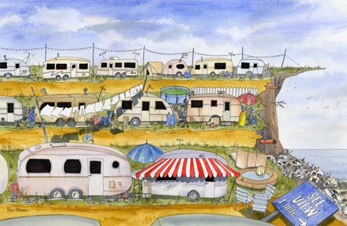 500x325 See View Caravan Park Paintingpeter Bowen - Caravan Painting