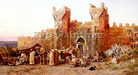 450x247 Weeks Edwin Lord Departure Caravan From Gate Shelah Morocco Artist - Caravan Painting