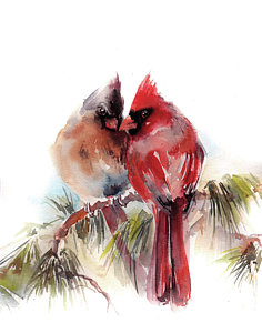 236x300 Cardinal Bird Paintings Fine Art America - Cardinal Bird Painting