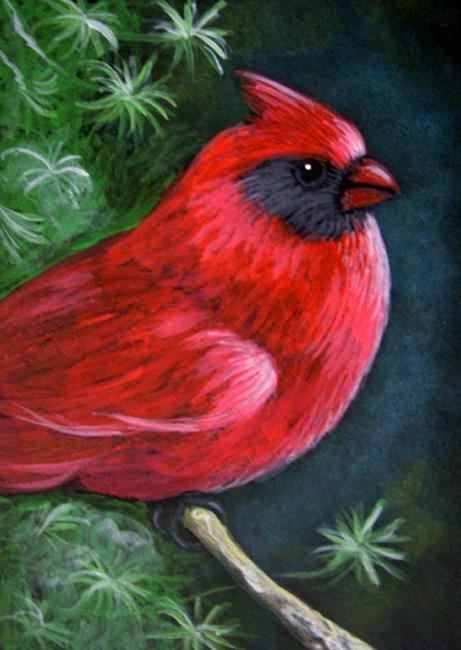 461x650 Red Cardinal Bird Painting 2 - Cardinal Bird Painting