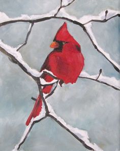 236x298 Cardinal On Dogwood Watercolor Painting By Hailey E. Herrera - Cardinal In Snow Painting