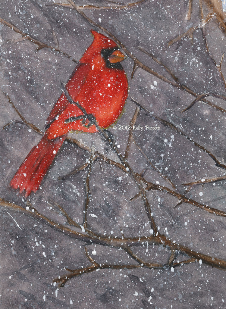 750x1026 Red And The Peanut Winter Cardinals - Cardinal In Snow Painting