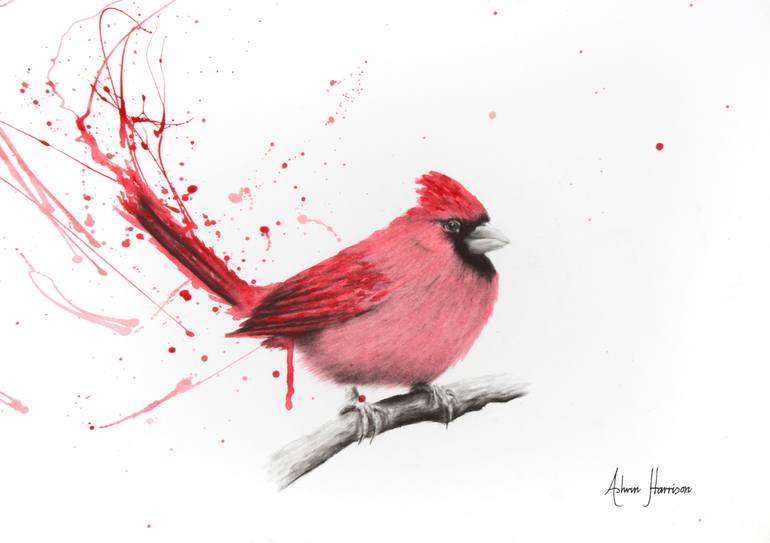 770x543 Saatchi Art Curious Cardinal Painting By Ashvin Harrison - Cardinal Painting