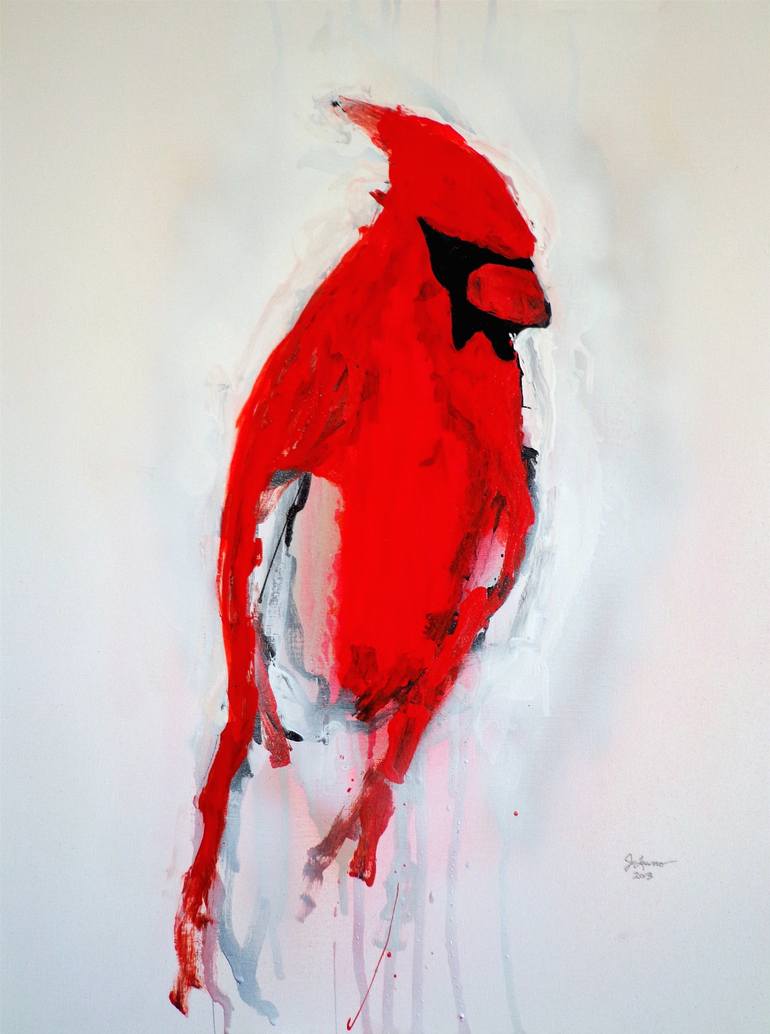 770x1034 Saatchi Art Red Cardinal Painting By Joseph Laurro - Cardinal Painting