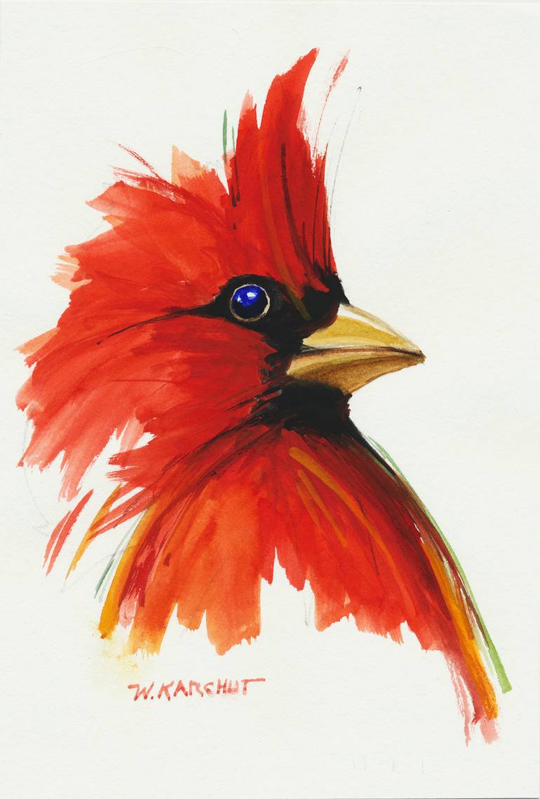 770x1140 Saatchi Art Red Cardinal Painting By Wes Karchut - Cardinal Painting