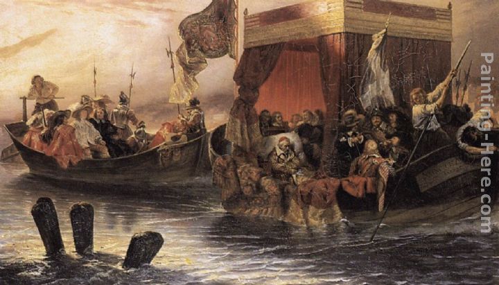 720x411 Paul Delaroche The State Barge Of Cardinal Richelieu On The Rhone - Cardinal Richelieu Painting