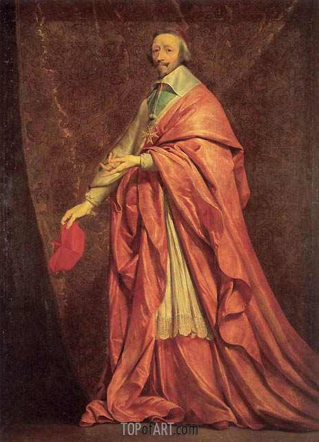 463x641 Portrait Of Cardinal Richelieu Philippe De Champaigne Painting - Cardinal Richelieu Painting