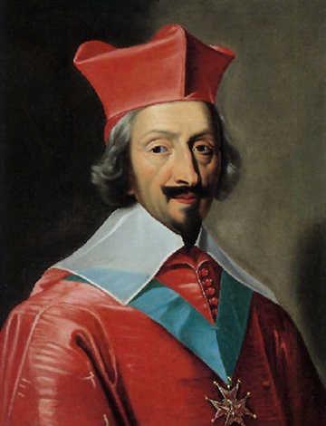 360x470 Portrait Of Cardinal Richelieu Wearing The Order Of The Saint - Cardinal Richelieu Painting