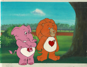300x233 The Care Bears Tv Series Original Animation Cel With Painted Bkgd - Care Bear Painting