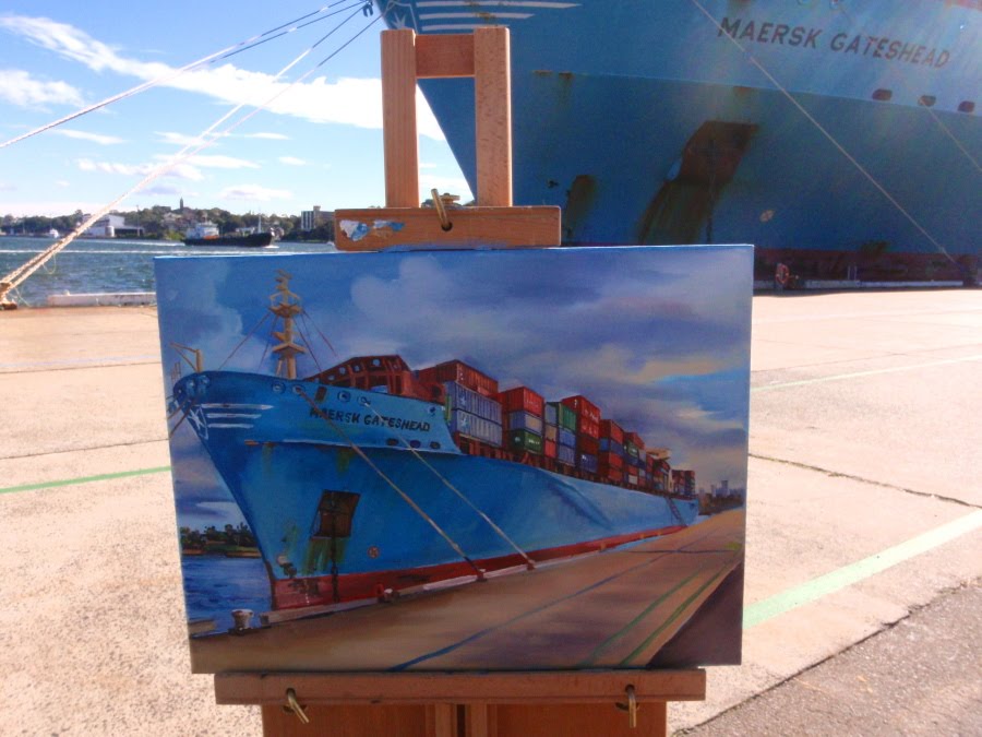 900x675 Painting Barangaroo Barangaroo - Cargo Ship Painting