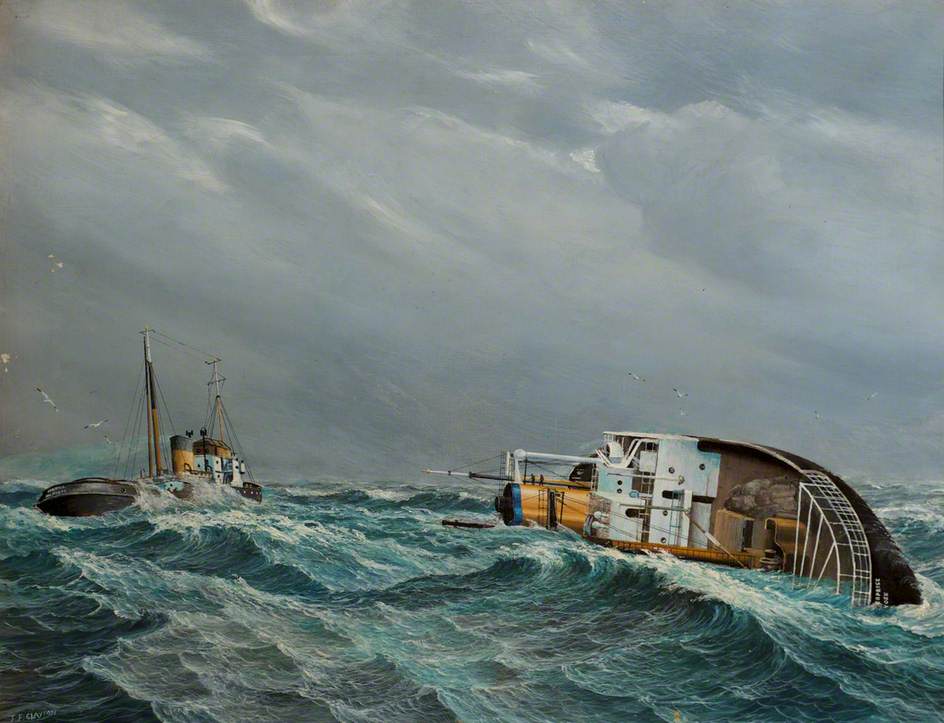 944x723 Tug - Cargo Ship Painting