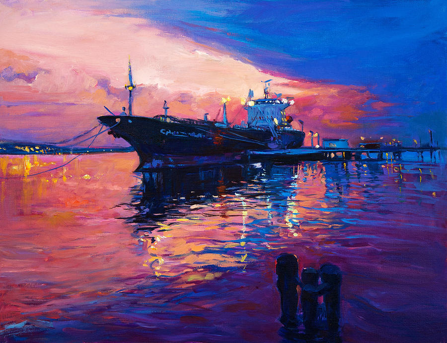 900x691 Cargo Ship By Ivailo Nikolov Painting By Boyan Dimitrov - Cargo Ship Painting