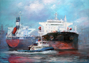 300x211 Cargo Ship Paintings - Cargo Ship Painting