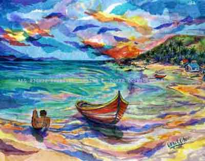 400x313 Lalita Lyon Cofer Paintings, Tropical Paintings, Abstracts - Caribbean Painting