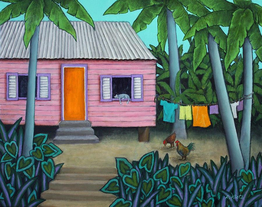 900x713 Lazy Day In The Caribbean Painting By Lorraine Klotz - Caribbean Painting