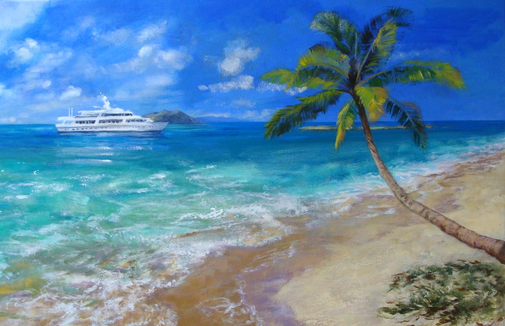 1767x1142 Lillian Kennedy Caribbean Painting Commission In Process - Caribbean Painting