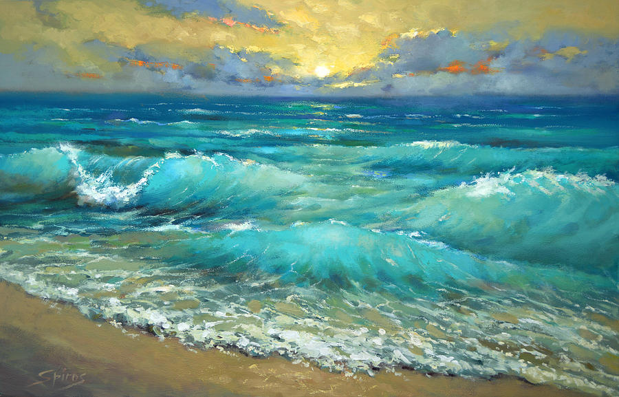 900x577 Caribbean Sea Painting By Dmitry Spiros - Caribbean Painting