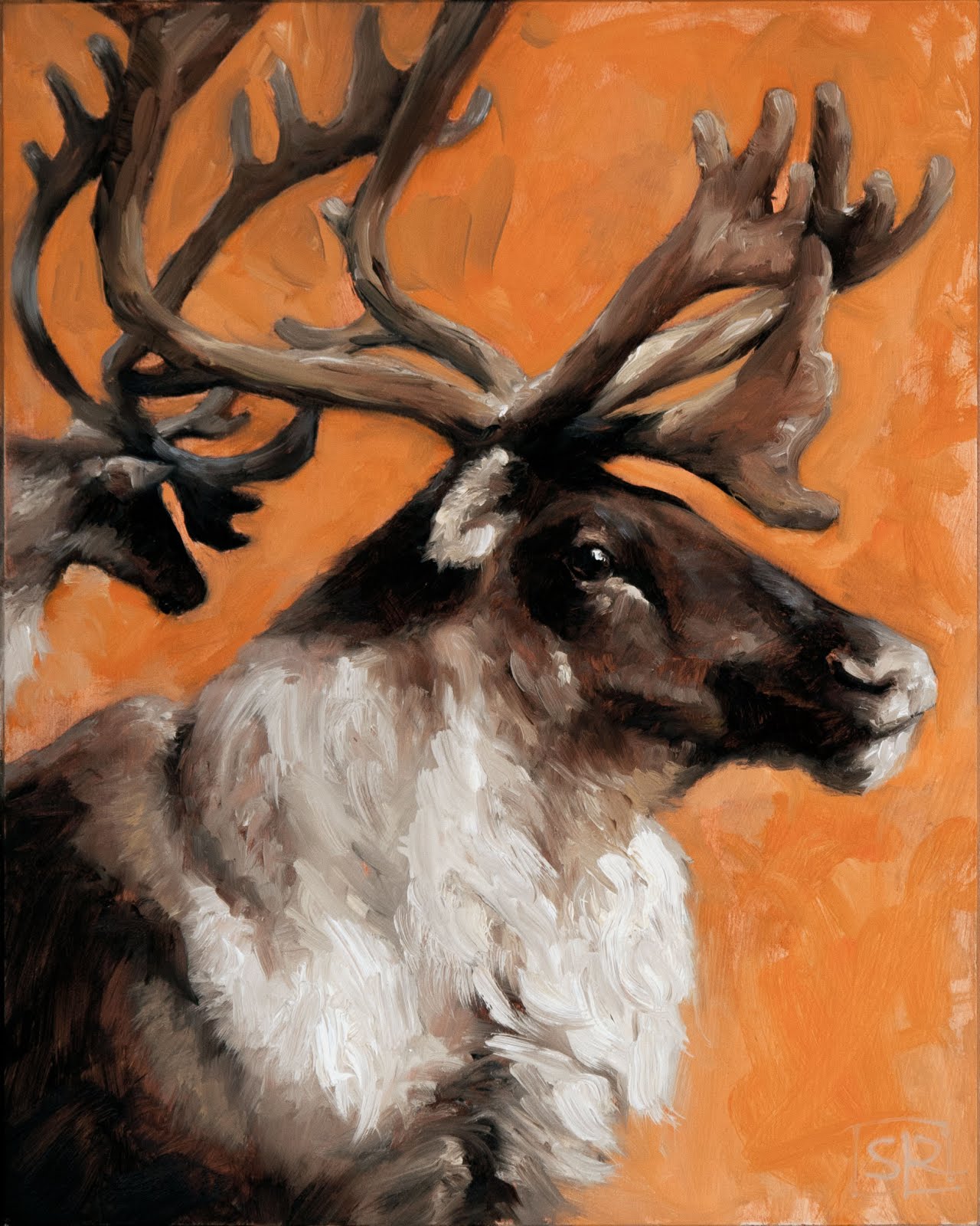 1280x1600 Small Canvases A Caribou Is A Reindeer, But Not An Elk - Caribou Painting