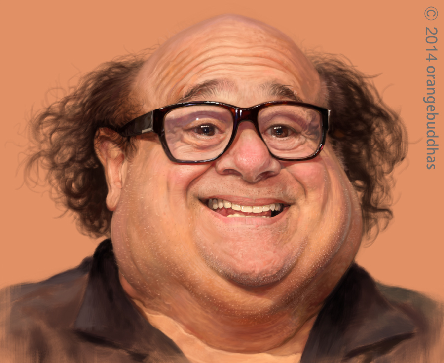 900x736 Danny Devito Caricature Painting By Orange Buddhas - Caricature Painting