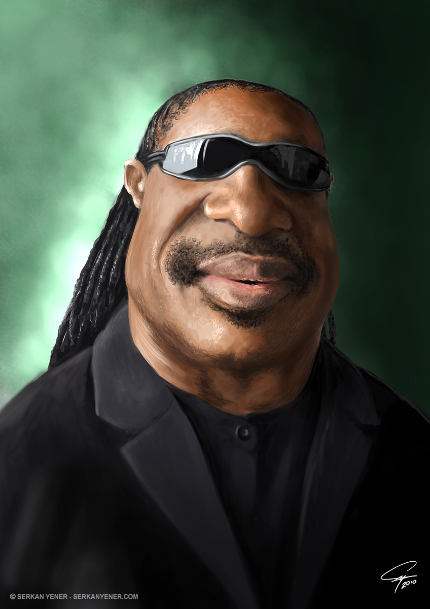 848x1200 Digital Painting Caricature Of Stevie Wonder - Caricature Painting