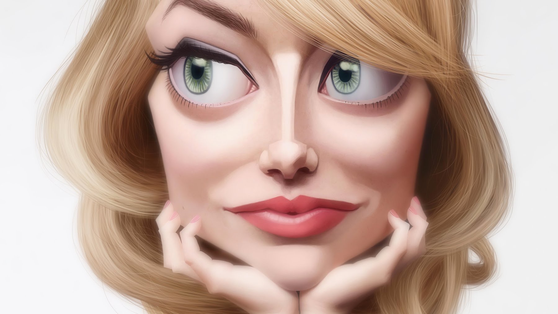 1800x1014 Emma Stone (Caricature Speed Painting) By Israel Oliveras Horta - Caricature Painting