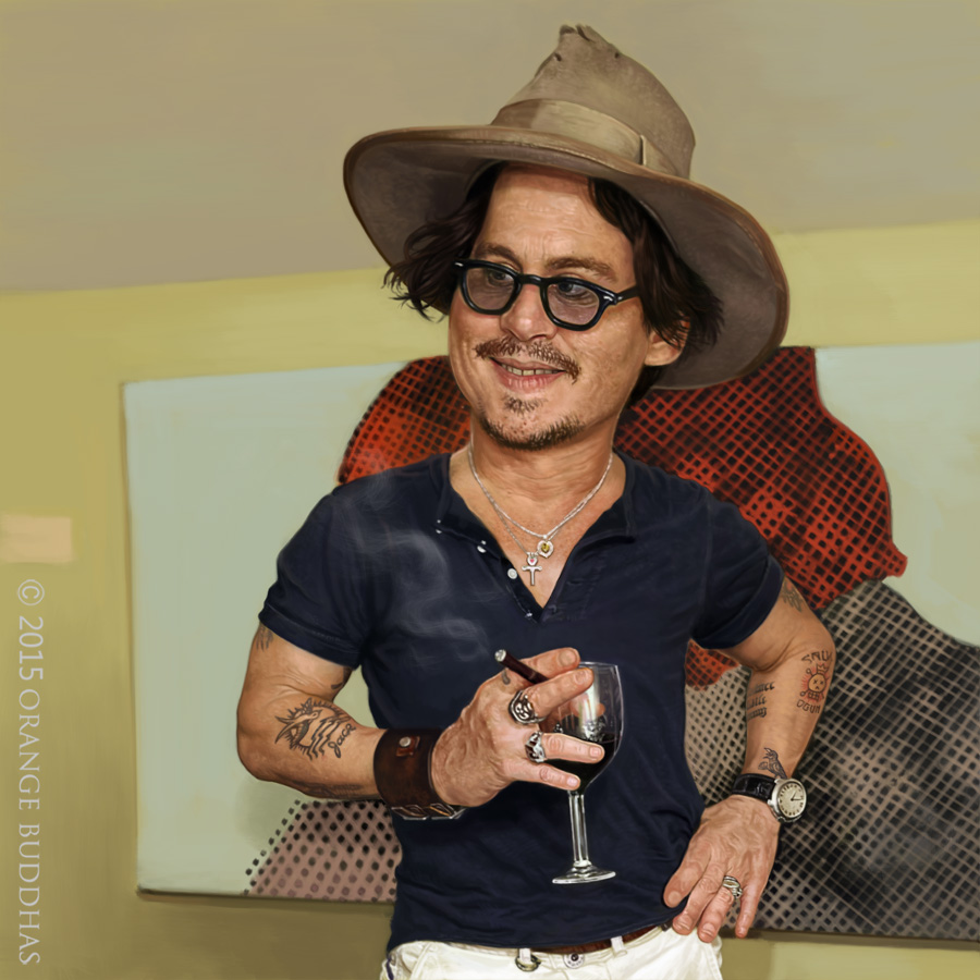 900x900 Jonnny Deep Caricature Painting - Caricature Painting