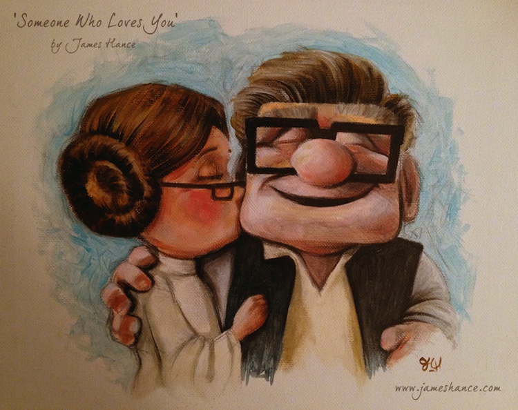 750x594 Cutest Mash Up Star Wars X Up - Carl And Ellie Painting