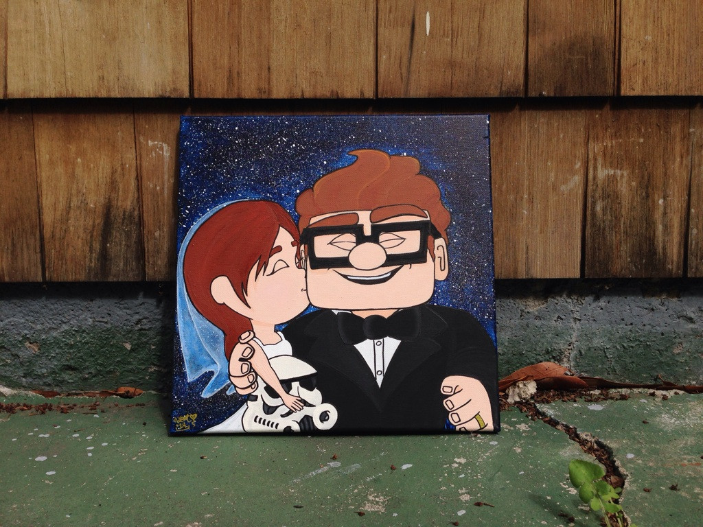 1024x768 An Ellie Amp Carl Painting I Made For My Friend And His Wife - Carl And Ellie Painting