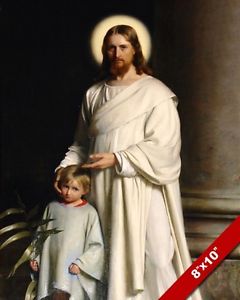 240x300 Jesus Christ Behold Your Little Ones Carl Bloch Painting Bible Art - Carl Bloch Painting