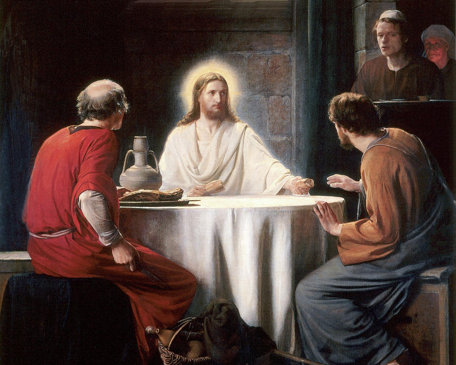 900x720 Jesus Christ At The Supper At Emmaus Detail Painting By Carl Bloch - Carl Bloch Painting
