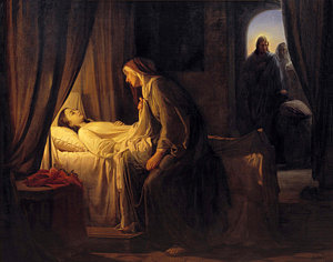 300x236 Jesus Christ Raising Daughter Of Jairus Painting By Carl Bloch - Carl Bloch Painting
