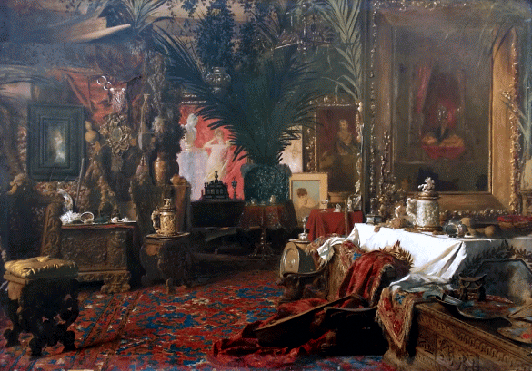 585x409 The Art Studio Of Carl Kahler - Carl Kahler Cat Painting