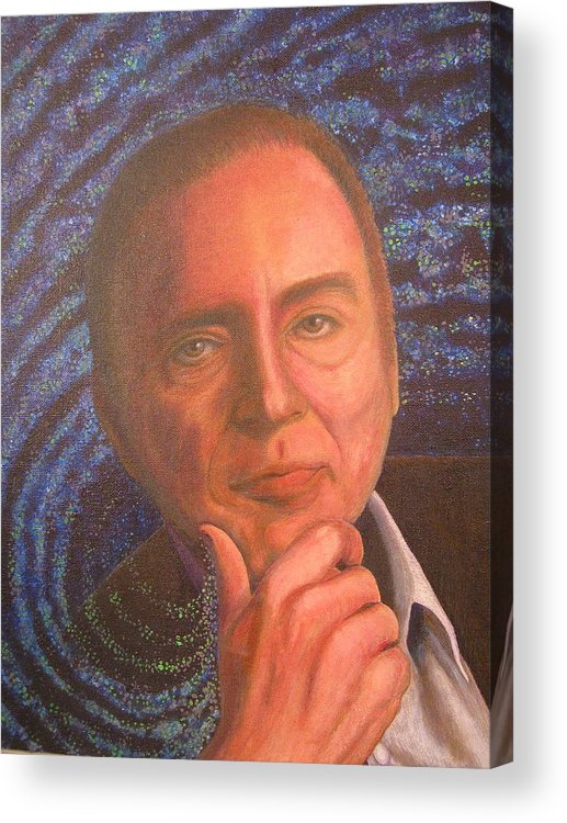 517x750 Carl Sagan Portrait Acrylic Print By Mary Vandenberg - Carl Sagan Painting