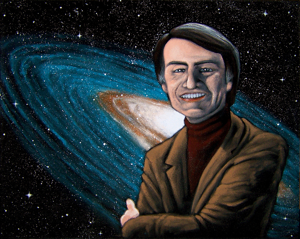 1024x816 Into The Cosmos - Carl Sagan Painting