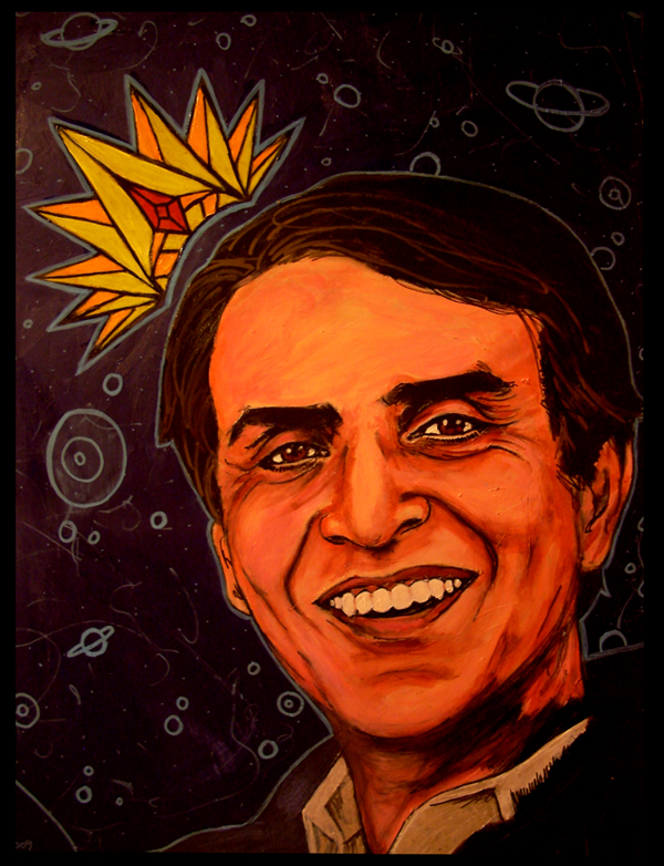 600x782 King Of The Cosmos Carl Sagan By Asamamoru - Carl Sagan Painting