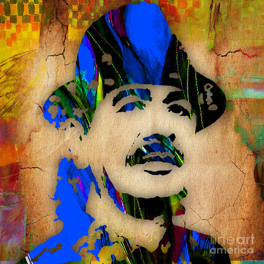 900x900 Carlos Santana Painting Mixed Media By Marvin Blaine - Carlos Painting