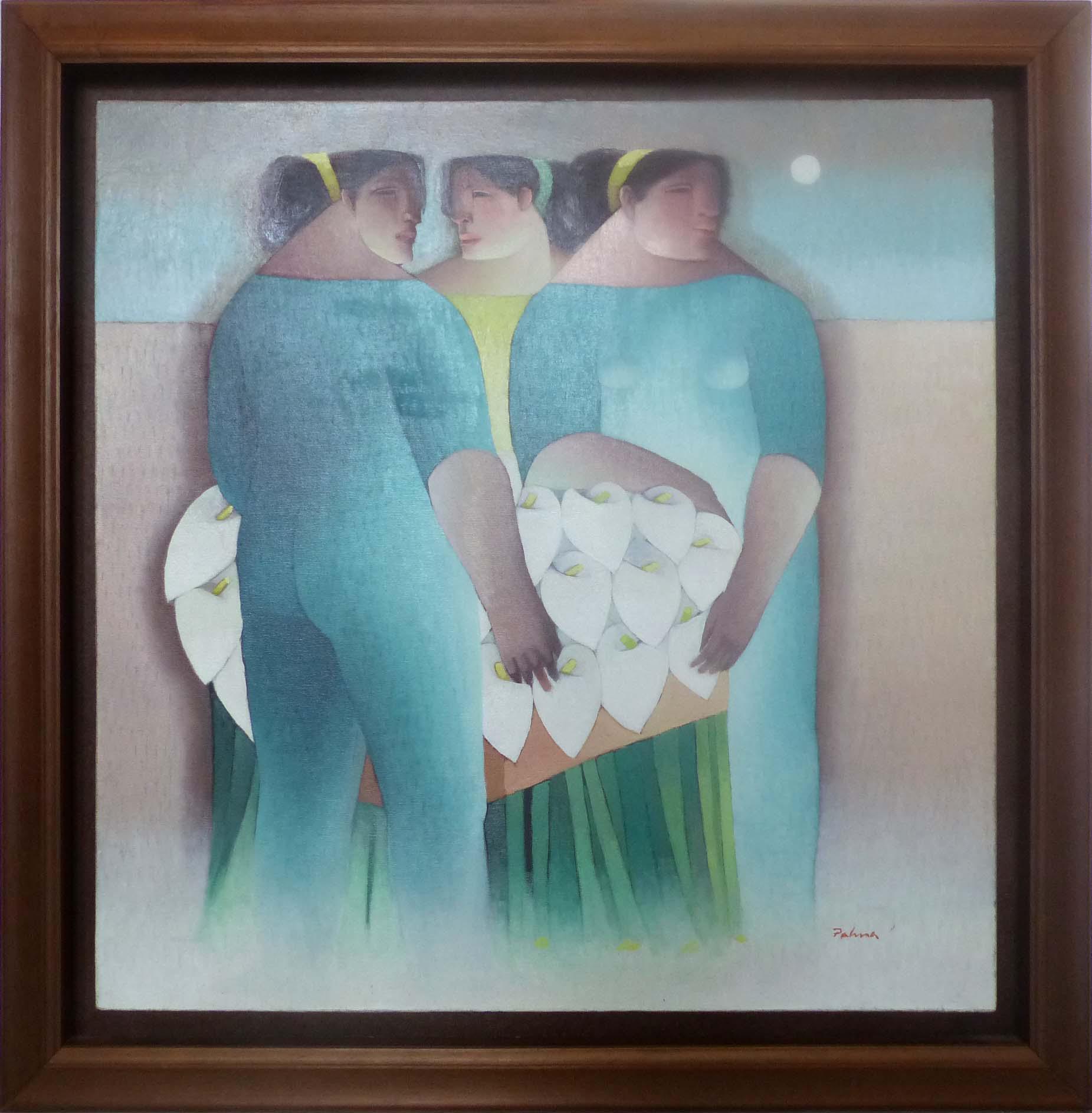 1851x1887 Las Floristas Painting By Carlos Palma Tapia Modernism - Carlos Painting