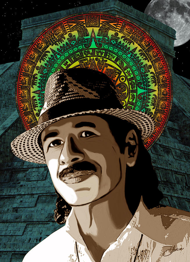 654x900 Carlos Santana Mayan Prince Painting By Dancin Artworks - Carlos Santana Painting