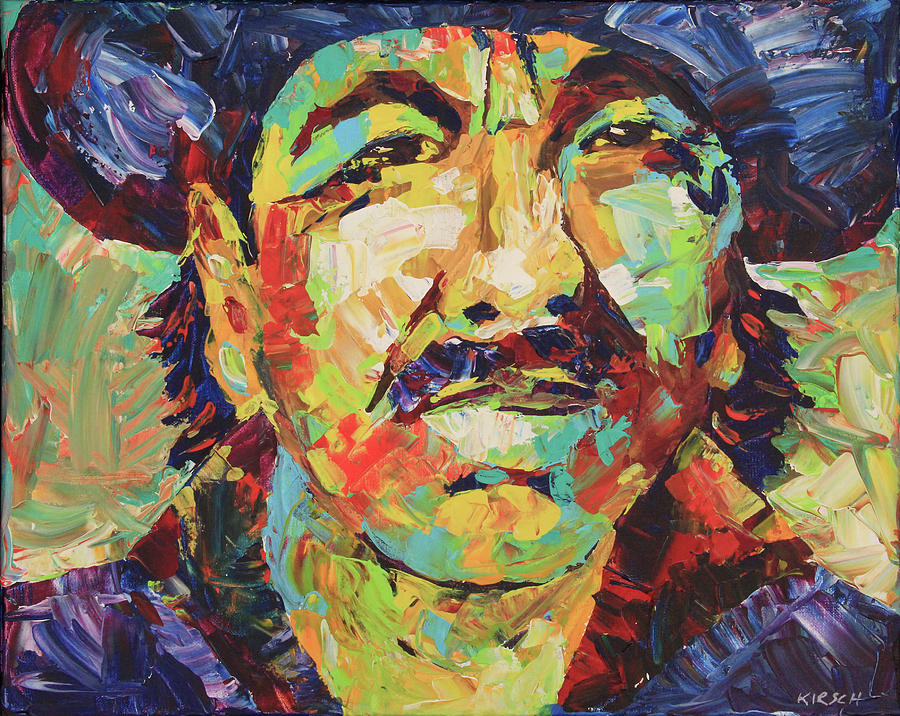900x716 Carlos Santana Painting By Robert Kirsch - Carlos Santana Painting