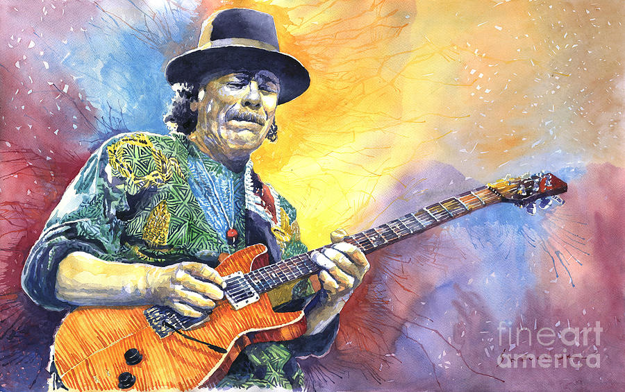900x565 Carlos Santana Painting By Yuriy Shevchuk - Carlos Santana Painting