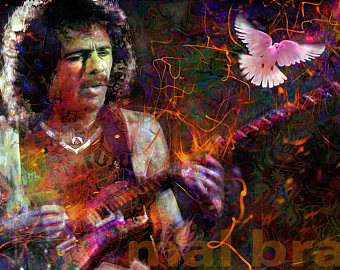 340x270 Carlos Santana Viva Santana Print Poster. - Carlos Santana Painting