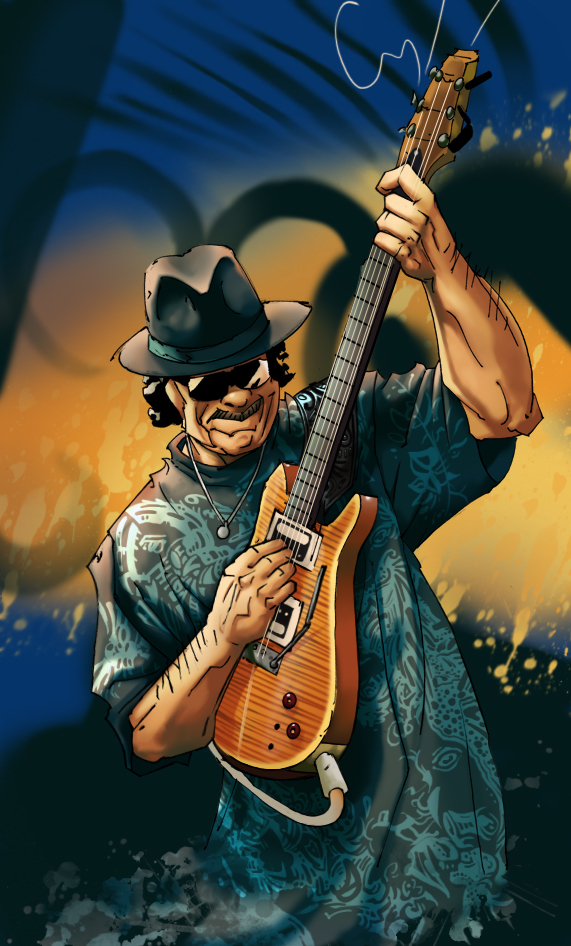 571x946 Carlos Santana By Toastieman - Carlos Santana Painting