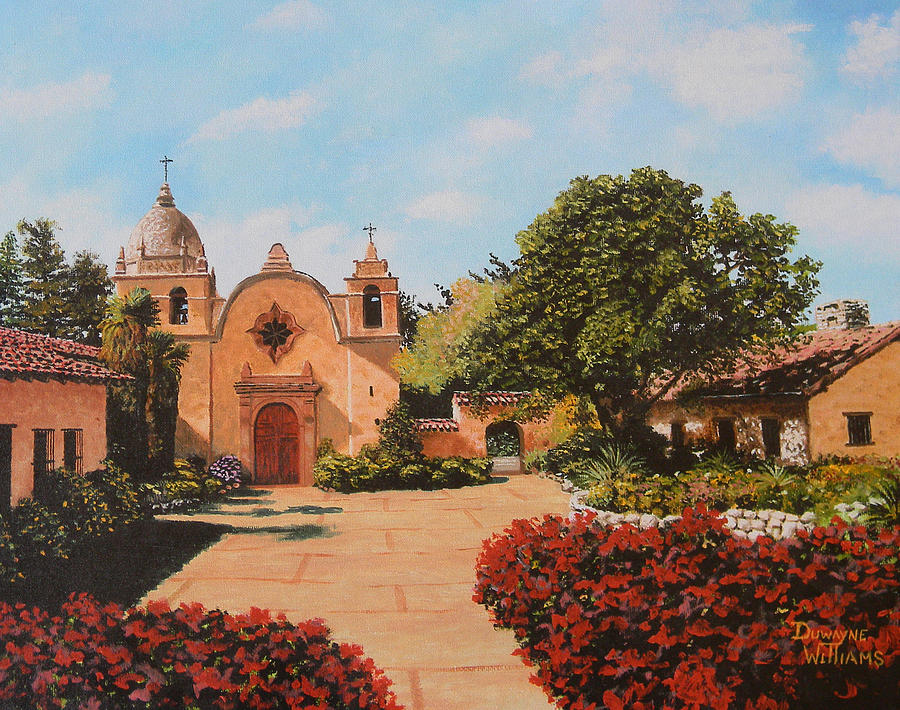 900x710 Mission Carmel Painting By Duwayne Williams - Carmel Painting